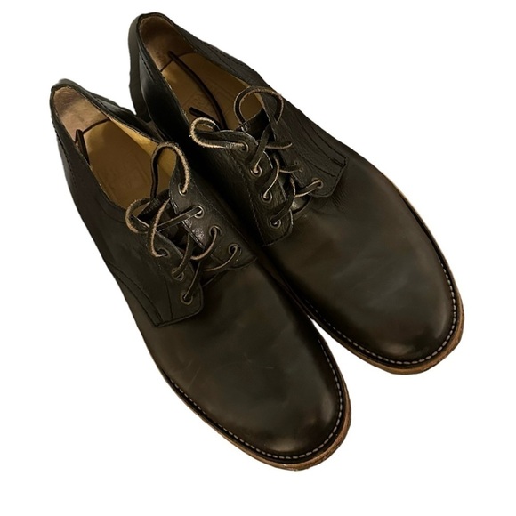 Frye Shoes Dressy Leather Lace Up Black with Non Slip Rubber Soles Size 11 D - Picture 1 of 8